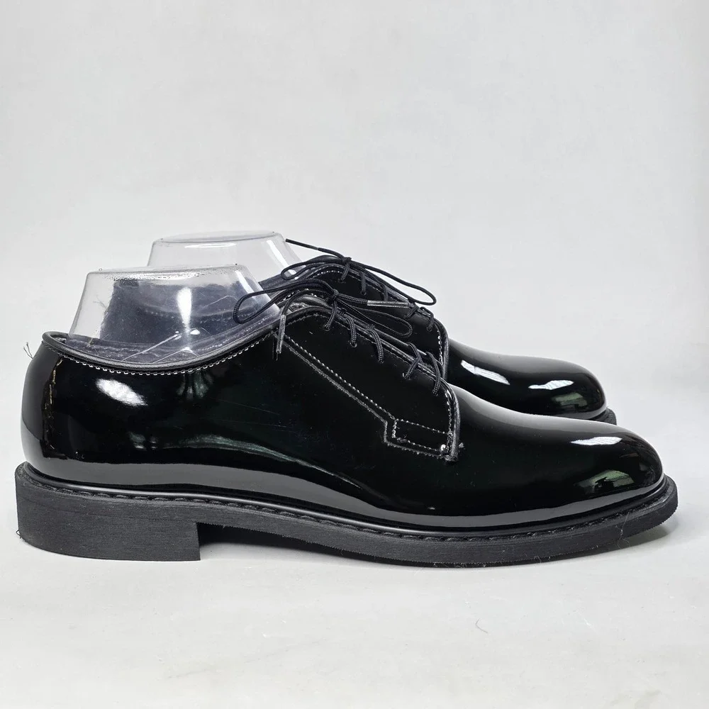 Capps Air Lite Military Shoes Men's 9.5 Black Patent Leather Police Uniform USA